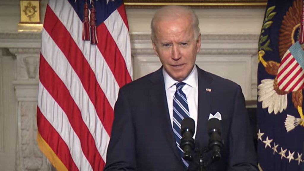 Joe Biden durante el anuncio de sus políticas contra la crisis climática (Captura de pantalla - YouTube/TheWitheHouse).