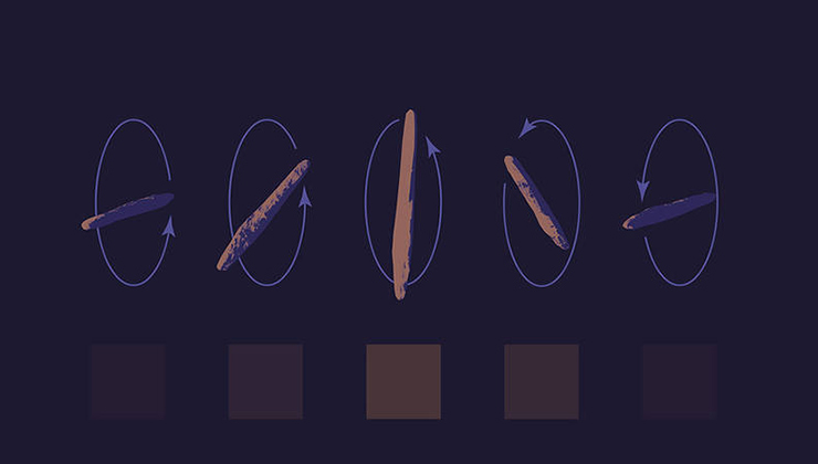 La ilustración muestra los raros patrones de giro de Oumuamua (Foto de nasa.gov).