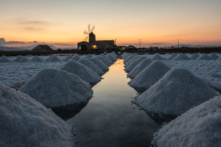 Salinas de Trapani en Italia