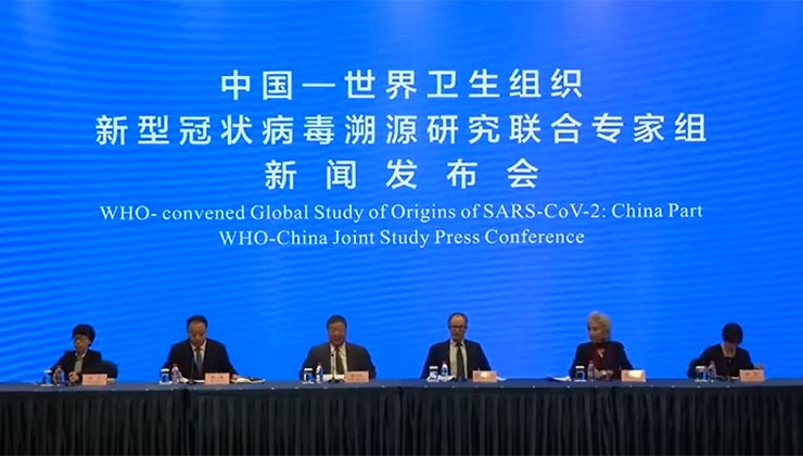 En una conferencia de prensa desde Wuhan, la OMS confirmó que el coronavirus es de origen animal (captura de pantalla). 