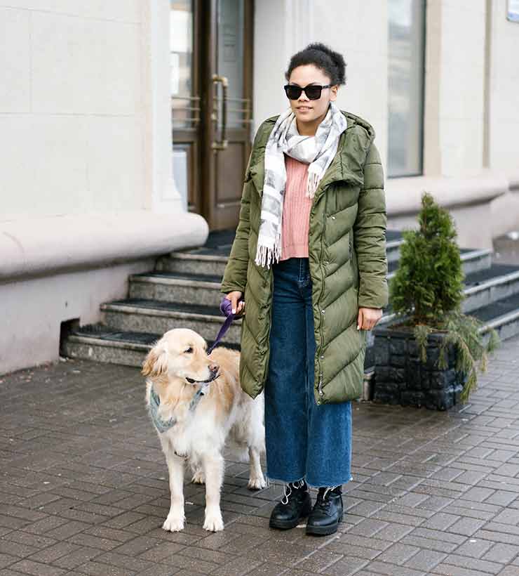 Un perro guía tiene la misión de ayudar a su dueño no vidente a moverse libremente (Foto de Mikahil Nilov - Pexels).