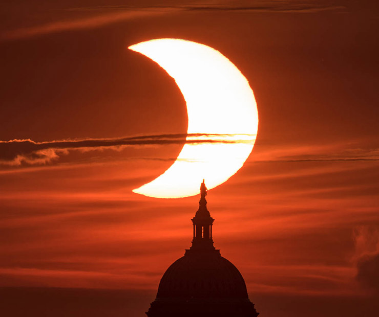 El eclipse de sol del pasado 10 de junio sólo pudo observarse en el hemisferio norte (Foto: nasa.gov).